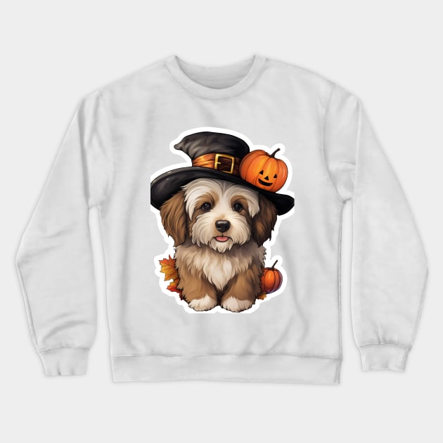 Fall puppy Dog Halloween Crewneck Sweatshirt by LaartStudio